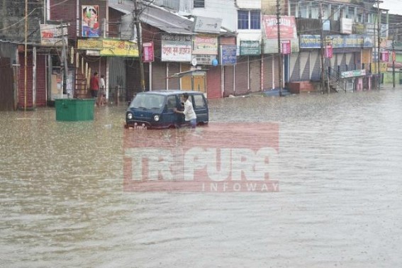 Rain floods Agartala